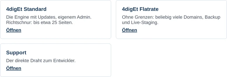 Kachel 4digEt VIP im Dashboard von intern.4diget.de